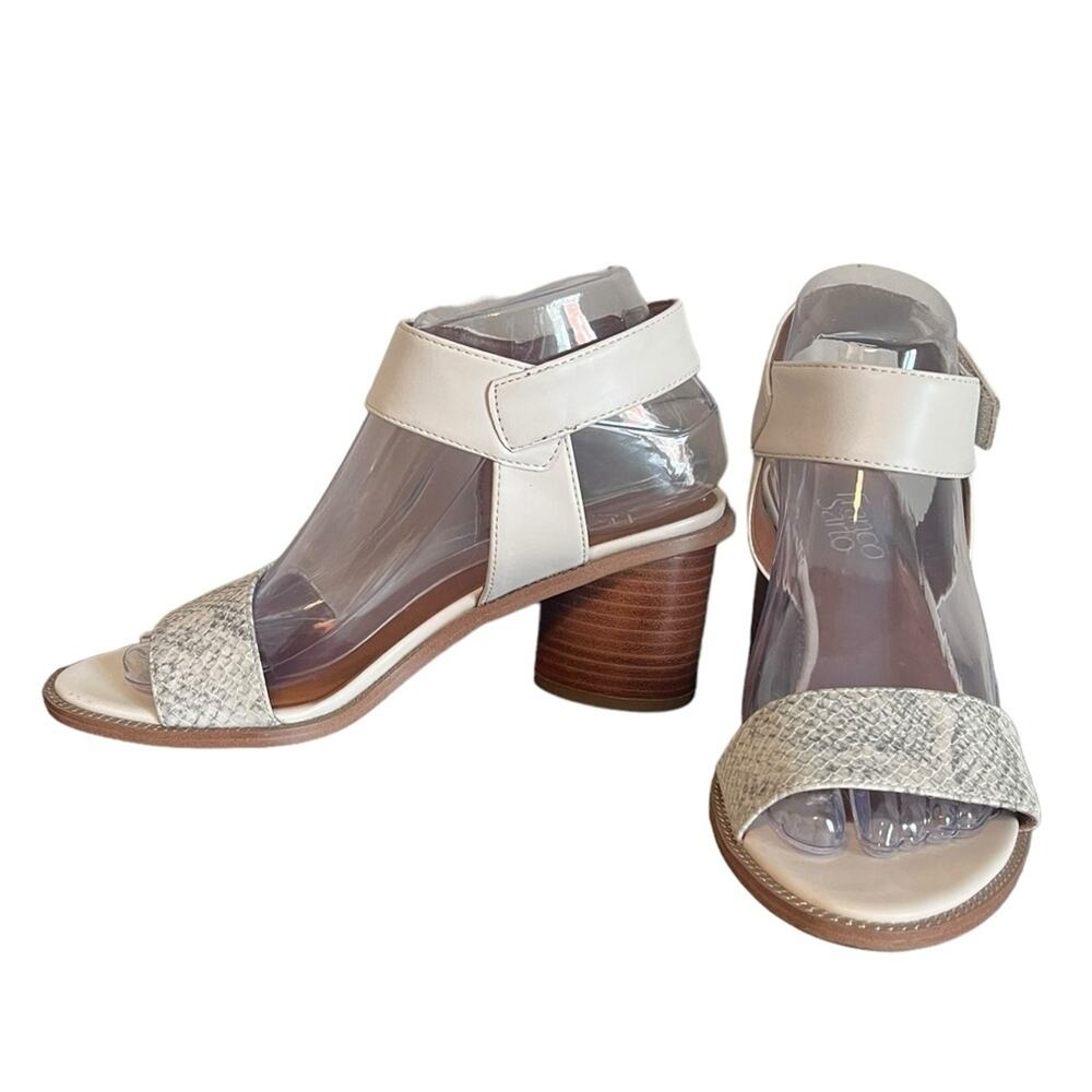FRANCO SARTO Bask Natural Adjustable Ankle Strap Sandals Women's‎ Size 7